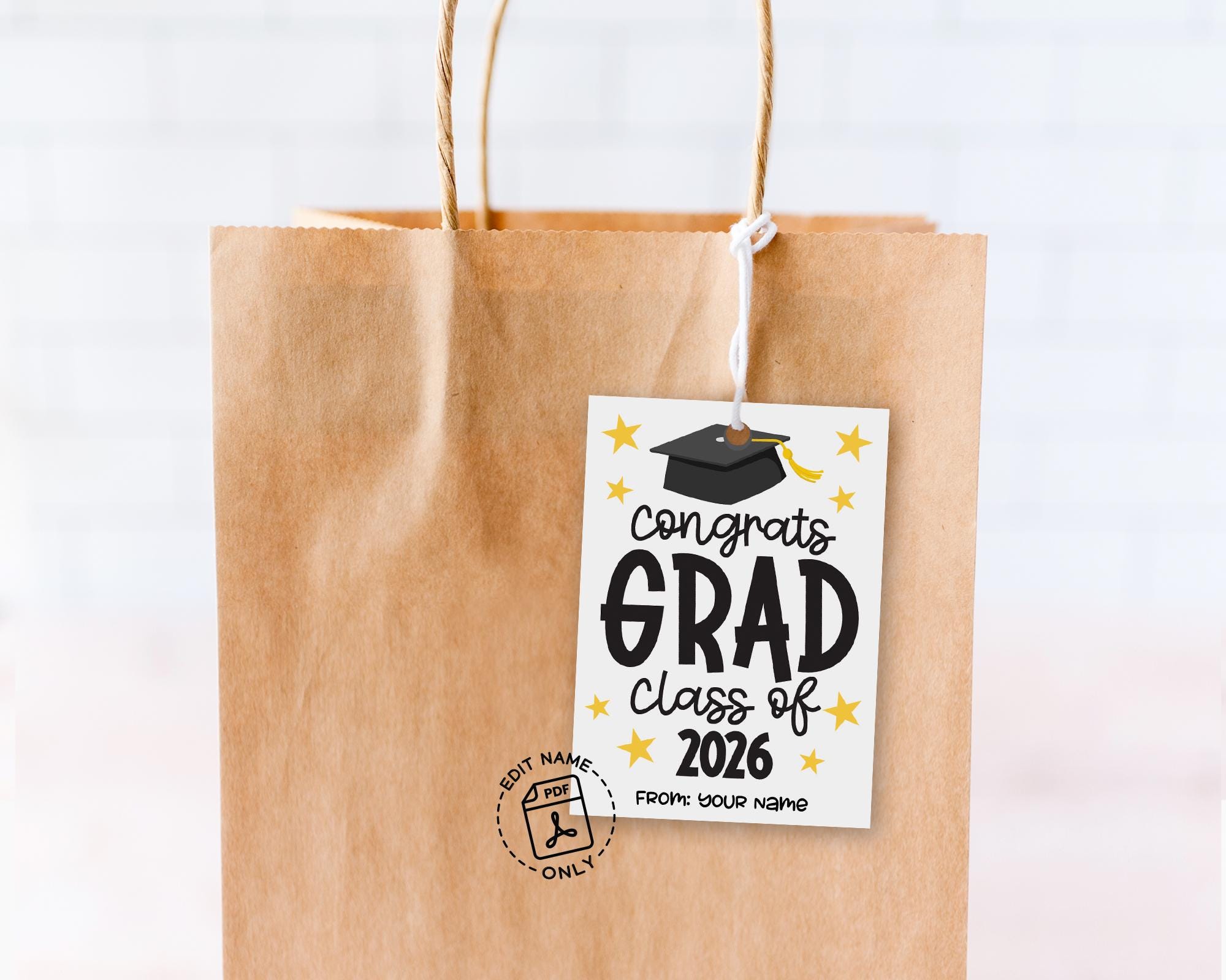 Graduation Gift Tags Printable, Congrats Grad, Class of 2026 Party ...