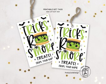 S'mores Halloween Treat Tags: Printable Party Favor Tags (Instant Download)