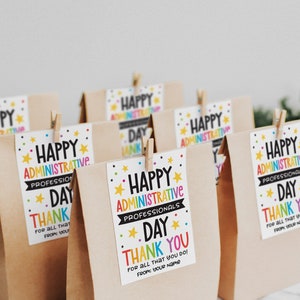 Administrative Professionals Day Tag Printable, Admin Professionals Printable Gift Tags, Administrative Day Thank You Tag, Employee Gift Tag