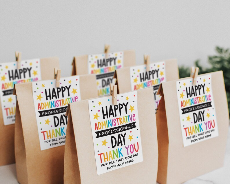 Administrative Professionals Day Tag Printable, Admin Professionals Printable Gift Tags, Administrative Day Thank You Tag, Employee Gift Tag