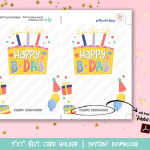 Happy Birthday to You Gift Card Holder, Cute Birthday Gift Card Holder ...