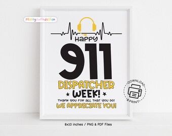 Dispatcher Appreciation Week Sign Printable, 911 Dispatcher Treat Table Sign, Staff Thank You Sign, Office Decor, Appreciation Week Display