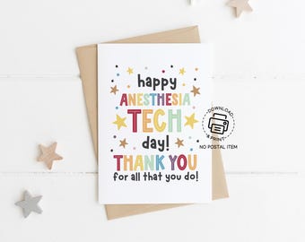 Anesthesia Technician Day Card, Thank You Anesthesia Tech Printable Gift, Instant Download Appreciation Card for Anesthesia Technicians