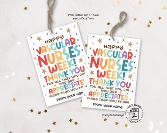Vascular Nurses Week Gift Tag: Printable Appreciation Favor (Digital Download