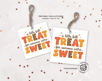 Fall Treat Tags Printable: Autumn Gift Favor Tags (Digital Download)