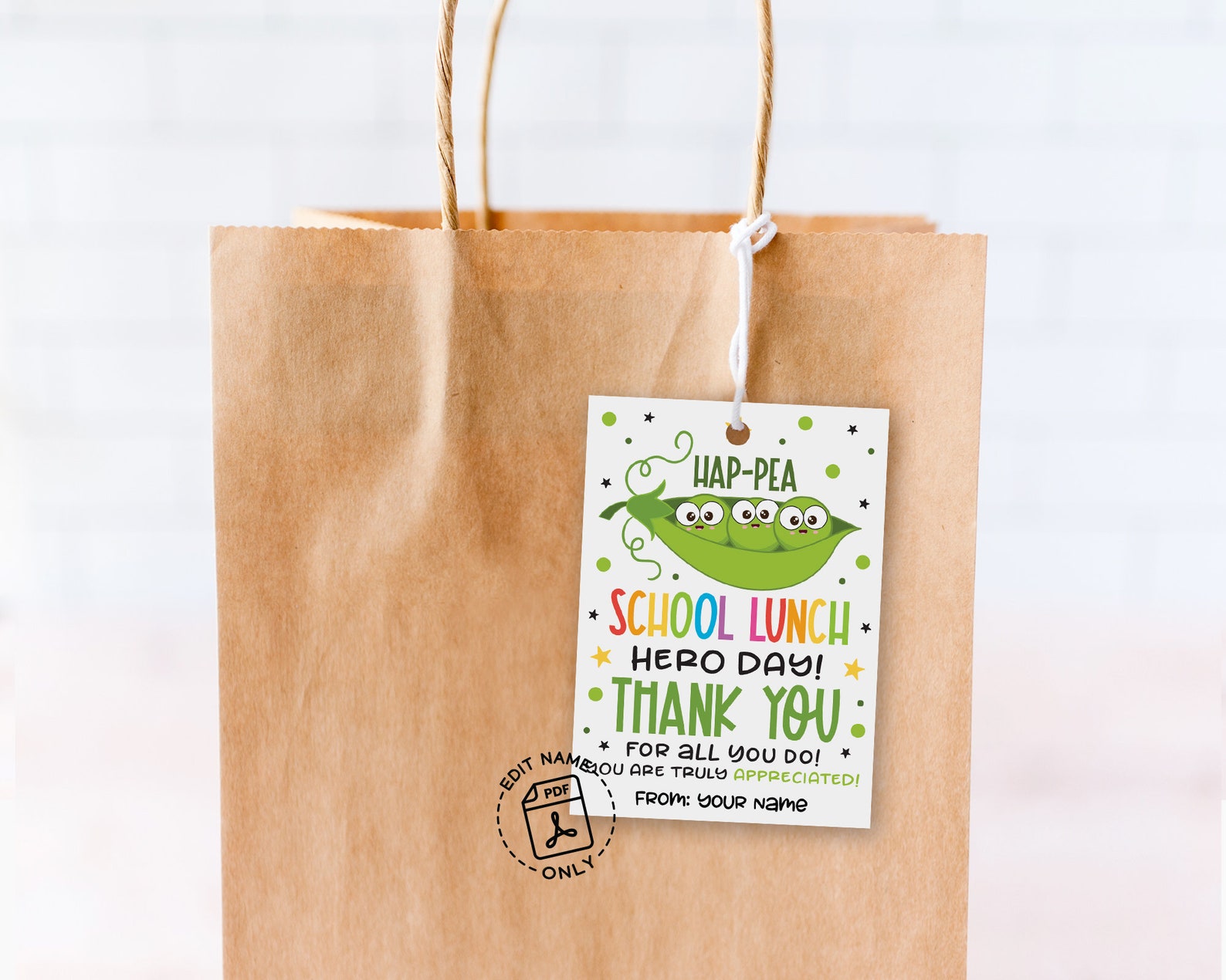 School Lunch Hero Day Gift Tag Printable, School Lunch Hero Card, Thank ...
