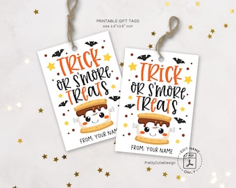 Halloween S'more Treat Tags: Printable Kids' Party Favors (Digital Download)