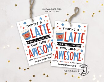 Emergency Nurses Week Gift Tags, Appreciation Treat Tags (Printable PDF)