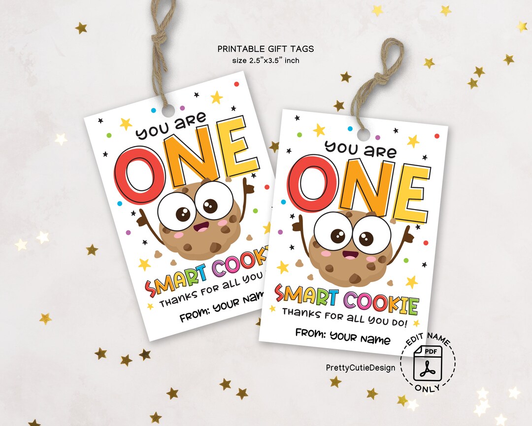 Teacher Appreciation Week Tag Printable, Teacher Gift Tags, One Smart ...