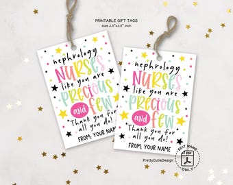 Nephrology Nurse Appreciation Gift Tags: Printable Thank You Labels (Digital Download