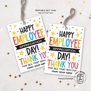 Mitarbeiter Anerkennung Tag Danke Tag druckbar, Mitarbeiter Anerkennung Goody Bag Tag, Danke Mitarbeiter Geschenkanhänger, Mitarbeiter Leckerei Tasche Anhänger