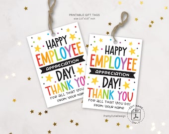 Employee Appreciation Day Thank You Tag Printable, Employee Recognition Goody Bag Tag, Thank You Employee Gift Tag, Employee Treat Bag Tags