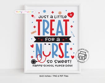 School Nurse Day Printable Sign, Nurse Appreciation Week Poster, Thank You School Nurse Wall Art, Nurse Office Decor, Instant Download Gift