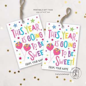 Candy Theme Back to School Gift Tags: Printable Classroom Treat Tags (PDF Download)