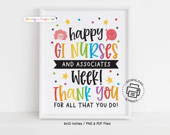 Printable GI Nurses and Associates Week Poster, Happy GI Nurses Appreciation Week Sign, Thank You GI Nurses Sign Instant Download