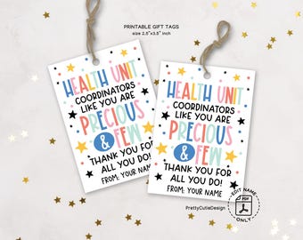 HUC Appreciation Gift Tags: Health Unit Coordinator Thank You (PDF Printable)