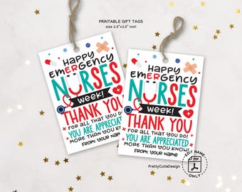 Emergency Nurses Week Gift Tags, ER Nurse Thank You (PDF Pattern)