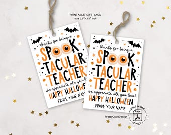Spooktacular Halloween Teacher Gift Tags (Printable PDF)