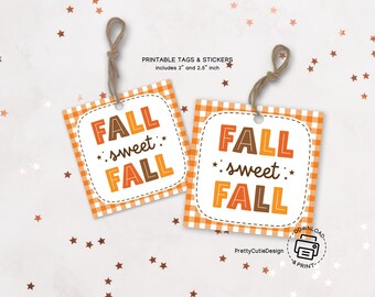 Fall Gift Tags Printable: Autumn Favor Tags, Thanksgiving Treat Labels (Digital Download)