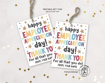 Employee Appreciation Day Gift Tag Printable, Thank You Employee Gift Tag, Employee Recognition Goody Bag Tag, Employee Treat Bag Tags