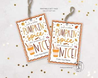Pumpkin Spice Thanksgiving Gift Tags: Thank You Labels (PDF)