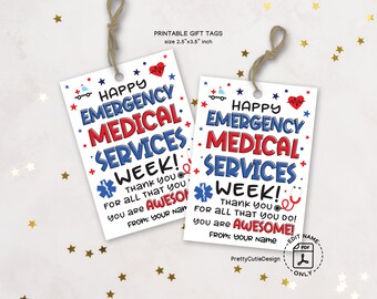Emergency Medical Services, EMS Week Gift Tag, First Responder Gifts, EMS Week Gifts, National EMS Week Appreciation Tags, Thank You Tag