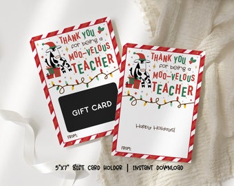 Chick-fil-a Gift Card Holder Christmas Favors Chick-fil-a Gift Card Holder  Teacher's Gift Teachers Appreciation Instant Download 