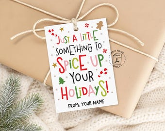 Christmas Gift Tags, Spice Up Your Holidays Printable, Spicy Treat Bag Labels, Digital Download
