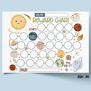 Space Reward Chart Printable: Solar System Chore Tracker (JPEG, 300dpi ...