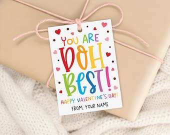 Valentine Donut Gift Tag Printable, Classroom Treat Labels (PDF Pattern)