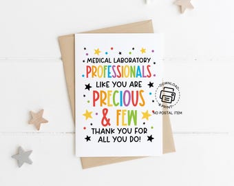 Medical Laboratory Professionals Week Card Printable, Lab Week Thank You Card, Appreciation Note for Medical Lab Staff, Instant Download