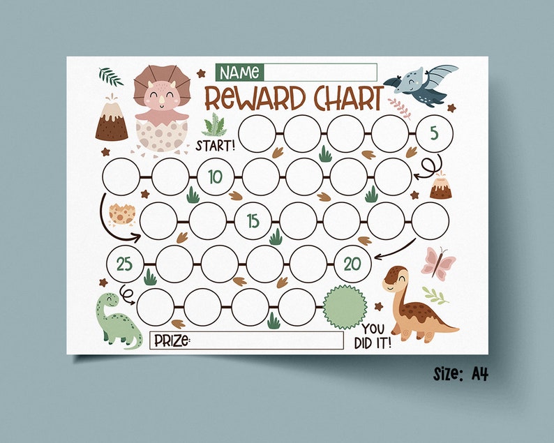 Printable Dinosaur Reward Chart for Kids (digital Download) - Etsy