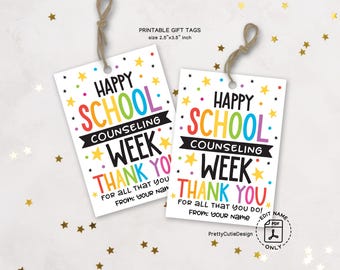 School Counseling Week Gift Tags Printable, Counselor Appreciation Treat Labels, Digital Download