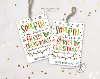 Funny Christmas Soap Gift Tag Printable, Holiday Thank You (Digital Download)
