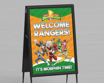 Printable Power Danger Welcome Sign - Super Sentai Birthday - Super Sentai Party Supplies - Instant Download