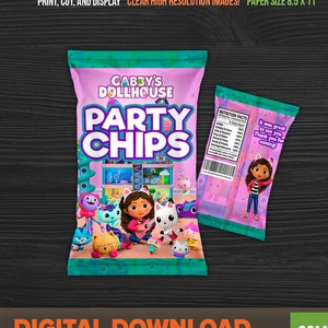 Printable Gabby's Dollhouse Chips Crisps Labels Gabby's Dollhouse Theme ...