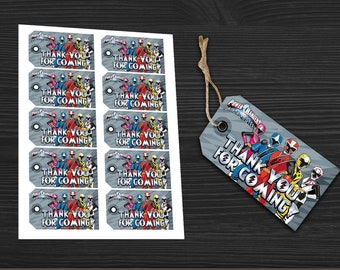 Printable Power Danger Ninja Metal Thank you Tag - Super Sentai Birthday - Super Sentai Party Supplies - Instant Download