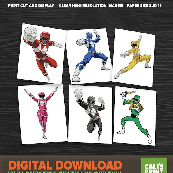 Printable Power Danger Cut outs - Super Sentai Birthday - Super Sentai Party Supplies - Instant Download
