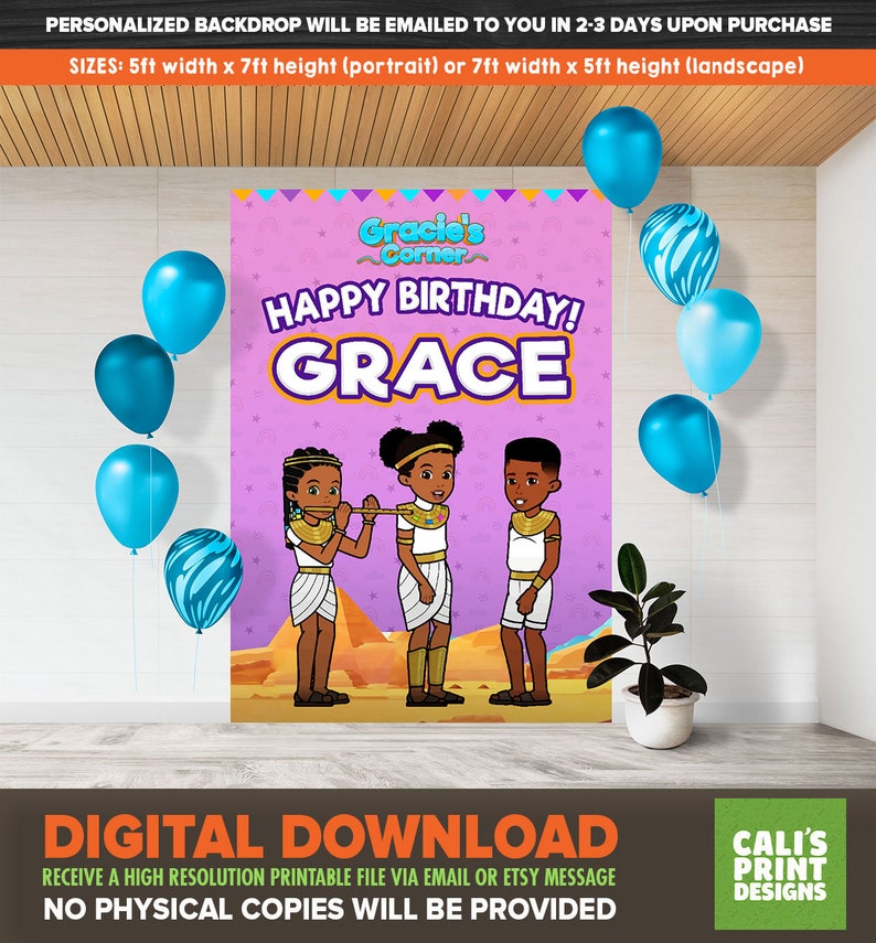 Personalized Gracies Corner Birthday Backdrop Gracies Corner Etsy