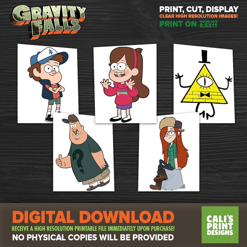 Printable Gravity Falls Cutouts Gravity Falls Party Cut Outs - Etsy