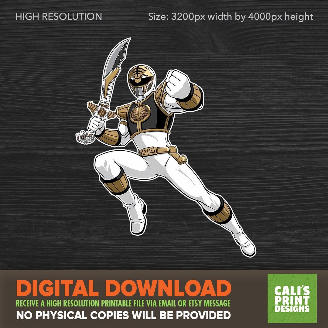 Printable Power Danger White Ranger Cut Out White Ranger Cut PNG Super ...