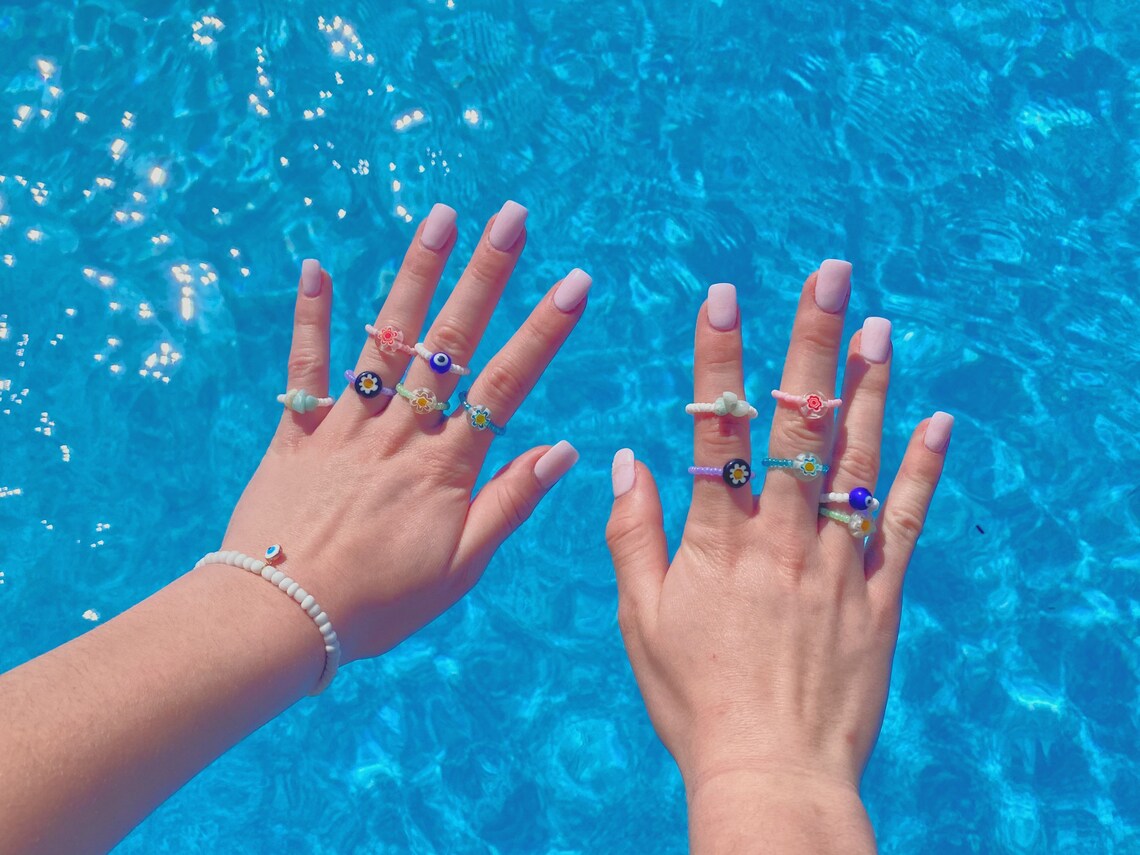 MYSTERY BEADED RINGS Trendy Rings Stackable Rings Chunky Etsy