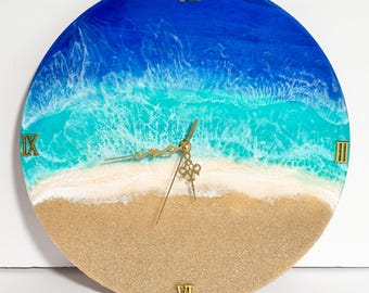 Harz Ocean Wave Wanduhr, Küsten Wohnkultur