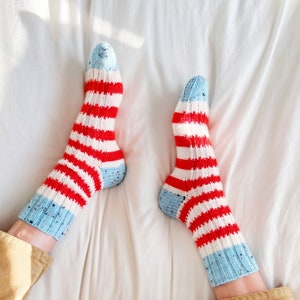 Classic Ribbed Socks ~ Slip Stitch Knitting ~ Easy Knitting Pattern ~ The Slip Rib Socks