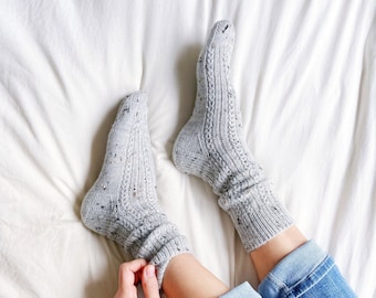 Easy, Classic, Beginner Friendly Sock Knitting Pattern ~ The Hibernal Socks