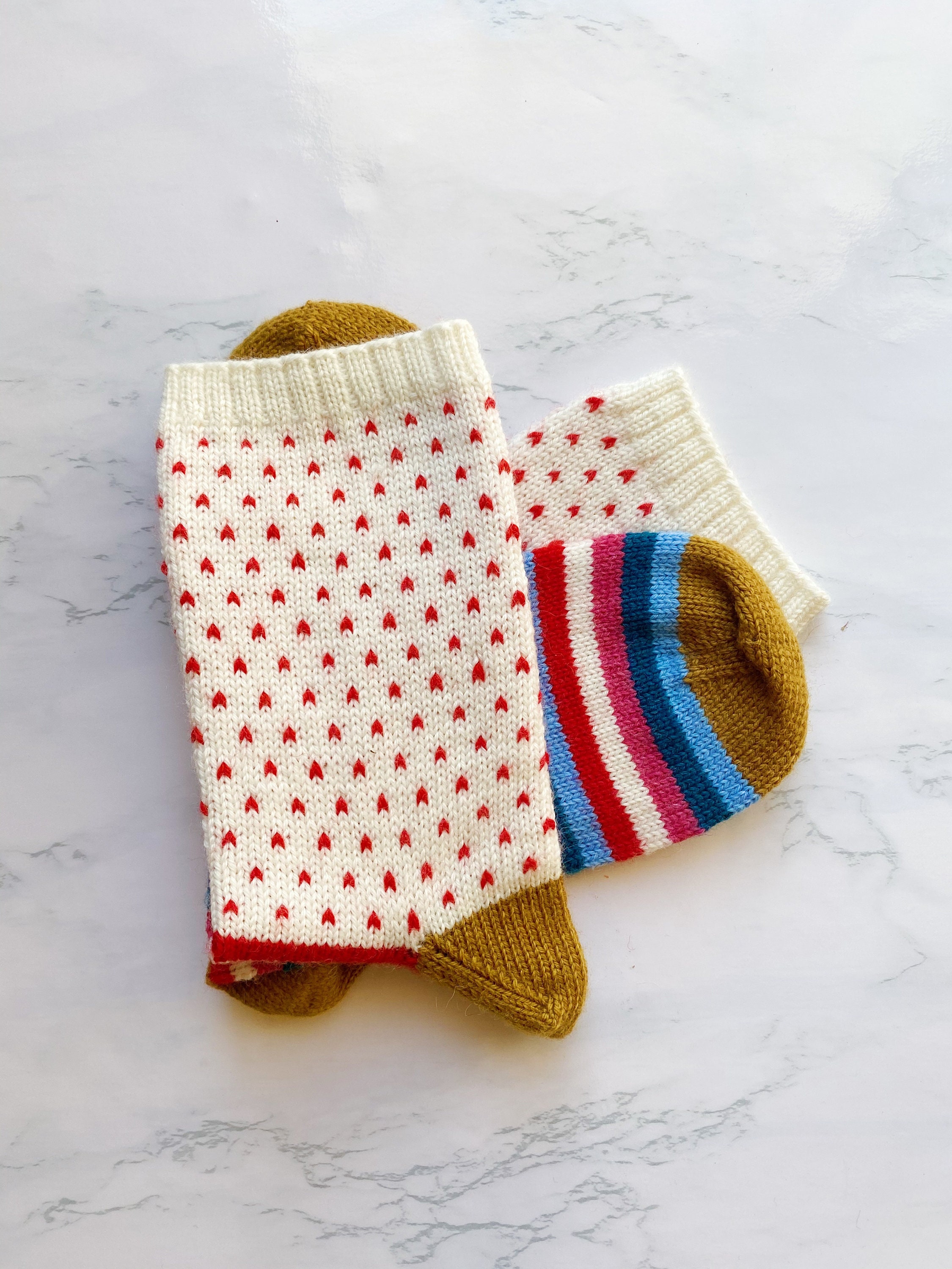 Easy Beginner Basic Colorwork Fair Isle Sock knitting Pattern Etsy