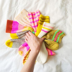 Wide Rib Sock Set ~ Easy ribbed sock knitting pattern, beginner friendly sock pattern, knit sock pattern