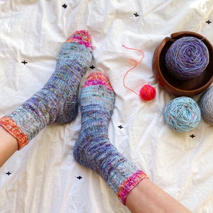 Easy Basic Worsted Weight Sock Knitting Pattern The Thicksgiving Socks image 4