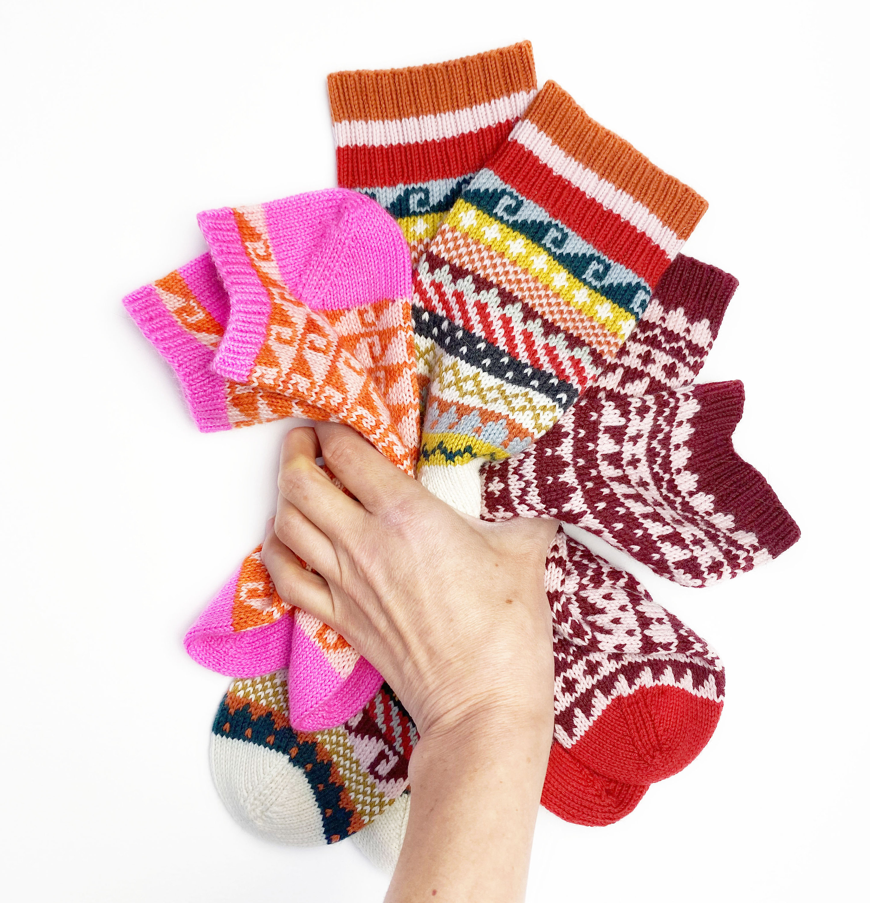 Lykke Socks ~ Easy beginner colorwork stranded sock knitting pattern