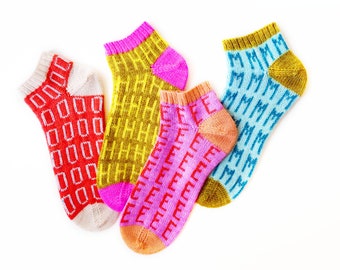 THE MONOGRAM SOCKS! Easy, Beginner-Friendly Colorwork Sock Knitting Pattern